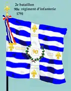 Drapeau du 2e bataillon du 90e régiment d'infanterie de ligne de 1791 à 1793