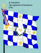 Drapeau du 2e bataillon du 92e régiment d'infanterie de ligne de 1791 à 1793