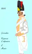 Grenadier du 31e&nbsp;régiment d'infanterie de ligne de 1791 à 1792