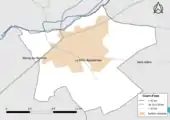 Carte en couleur présentantle réseau hydrographique de la commune