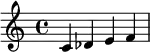 { c' des' e' f'}