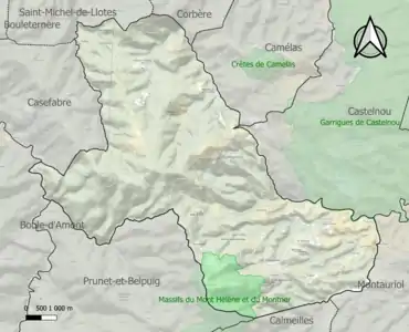 Carte de la ZNIEFF de type 1 sur la commune.