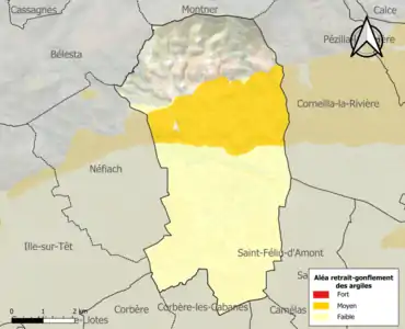 Carte des zones d'aléa retrait-gonflement des argiles.