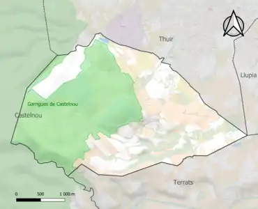 Carte de la ZNIEFF de type 1 sur la commune.