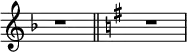 \new Staff \with {
\remove "Time_signature_engraver"
}
{ \key f \major r1 \bar "||" \key g \major r }