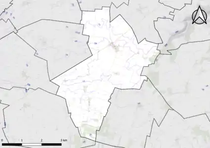 Carte montrant en couleurs le relief d'une commune
