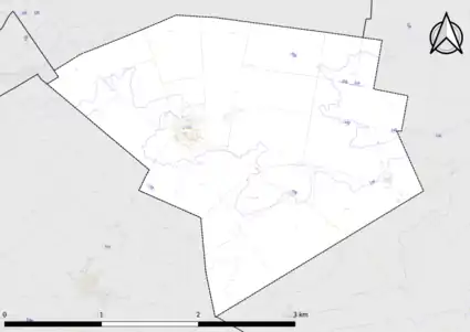 Carte montrant en couleurs le relief d'une commune