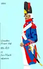 grenadier du 77e&nbsp;régiment d’infanterie de ligne de 1791 à 1792