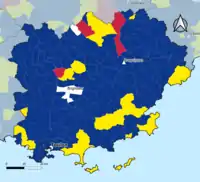 Candidat arrivé en tête au 1er&nbsp;tour par commune.  Emmanuel MacronMarine Le PenJean-Luc MélenchonDeux à égalité