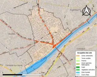 Occupation des sols totalements urbanisés.