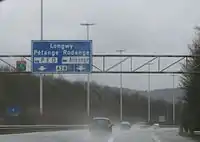 L'autoroute peu avant Athus, vers la France en 2010.