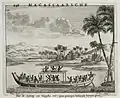 Gravure néerlandaise de 1724 décrivant le meurtre du "roi de Macassar".
