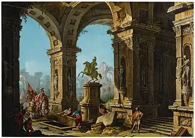 Alexandre le Grand devant la tombe d'Achille, Antonio Joli, XVIIIe&nbsp;siècle