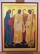 Les trois abbés fondateurs Robertus, Alberticus, Stephanus.