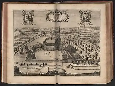 L'Abbaye de Dieleghem au XVIIe&nbsp;siècle (Chorographia sacra Brabantiae d'Antonius Sanderus - 1659.