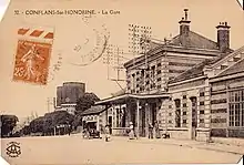 Bâtiment d'origine de la gare, dans les années 1920
