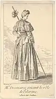 Louis Desplaces d'apres Antoine Watteau, Mlle Desmares joüant le rôle de Pelerine, vers 1710-1720, grave d'eau-forte, Metropolitan Museum of Art, New York