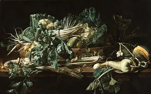 Nature morte aux légumes, musée des beaux-arts de Budapest.