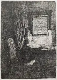 Effet de lumière, 1876 (Eau-forte ; Inv. Delchevalerie no&nbsp;18 ; 18&nbsp;×&nbsp;13,5&nbsp;cm), Collection privée