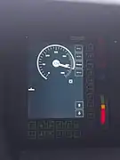 Affichage de la vitesse instantanée (320 km/h) et de l'ETCS, en cabine de conduite.