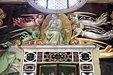 La Vierge Marie remettant sa ceinture à l'apôtre Thomas lors de son Assomption, fresque d'Agnolo Gaddi, chapelle de la Sainte Ceinture.