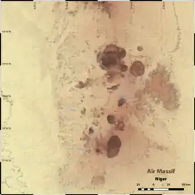 Carte topographique du massif de l'Aïr.