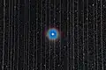 Albireo à travers le passage de satellites Starlink ;