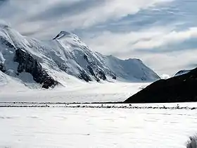 Vue sur la face nord depuis la Konkordiaplatz sur le glacier d'Aletsch