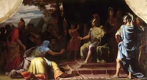 Alexandre le Grand recevant la nouvelle de la mort par immolation du gymnosophiste Calanus, Jean-Baptiste de Champaigne, 1672.