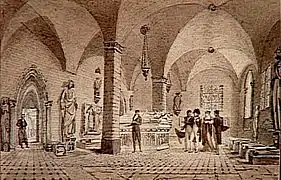 Napoléon et Joséphine visitent le musée des Monuments français avec Alexandre Lenoir.
