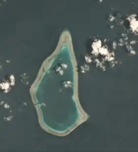 Image satellite du récif Alicia Annie prise par la NASA en 1999.