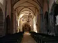 La nef de l'église, vue vers le portail ouest.