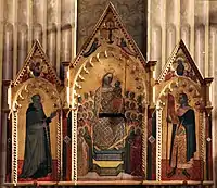 Madone à l’Enfant avec Anges, Saints entre saint Antoine Abbé et saint Julien, 1369