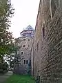 Côté sud avec tourelle de canon et mur extérieur du Friedrichsbau
