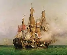 Ambroise Louis Garneray  (1783–1857), La Prise du Kent dans le golfe du Bengale (1852).