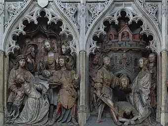 La tête de Baptiste apportée à la table d'Hérodiade après sa décapitation.