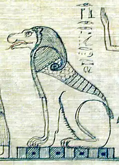 Ammout sur un papyrus du IVe/Ier&nbsp;siècle av. J.-C.