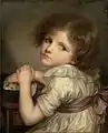 L'Enfant à la poupée, huile sur toile, 47&nbsp;×&nbsp;38&nbsp;cm (Paris, musée du Louvre)