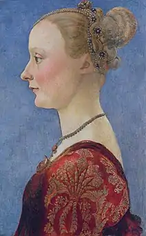 Antonio Pollaiuolo,Portrait d'une jeune femme (XVe siècle), 46,3 × 32,5 cm.