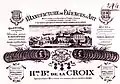 Carte commerciale gravée représentant la faïencerie Bernard de la Croix.