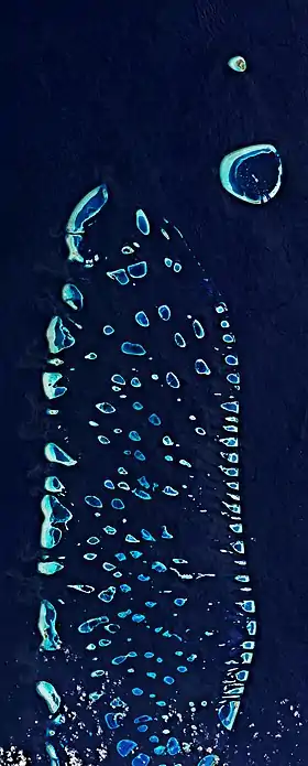 Image satellite d'Ari avec Rasdu en haut à droite.