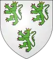 Armes des Lannoy : D'argent à trois lions de sinople, armés et lampassés de gueules, couronnés d'or.
