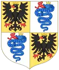 Armoiries des Sforza de Milan, écartelées de l'Empire et de Visconti.