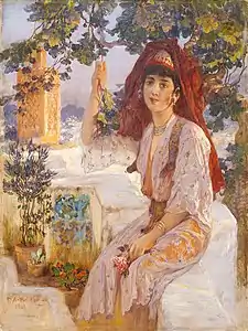 Portait d'une jeune femme de Tlemcen (Frederick Arthur Bridgman, XIXe siècle)