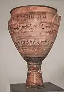 Cratère funéraire géométrique. Attique, c. -725.
