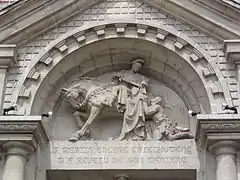 Saint Martin et le mendiant, tympan de l'église Saint-Martin