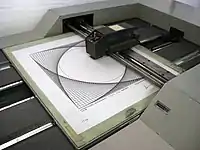 un traceur Zuse Z64 (1956), le modèle qu'utilisait le pionnier de l'art algorithmique Georg Nees.