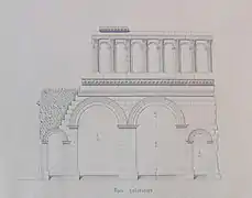 La porte d'Arroux ; relevé de Jean Roidot-Déléage (XIXe siècle).