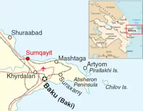 Localisation de l'île à l'est de la péninsule