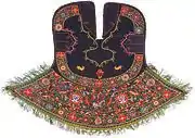 La broderie de soie sur le velours datant du XVIIIe&nbsp;siècle, Gandja, Azerbaïdjan